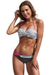 Halter Bandeau Striped Bikini
