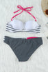 Halter Bandeau Striped Bikini