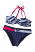 Halter Bandeau Striped Bikini