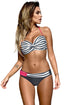 Halter Bandeau Striped Bikini