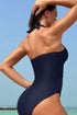 Halter Mesh Insert Cross Front One-Piece Swimsuit