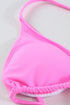 Halter Triangle Bikini With Drawstring Print Skirt