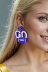 Handcrafted Beaded Rugby Football Sports Fan Earrings
