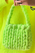 Handmade Woven Knit Open Top Textured Tote Bag