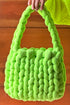 Handmade Woven Knit Open Top Textured Tote Bag