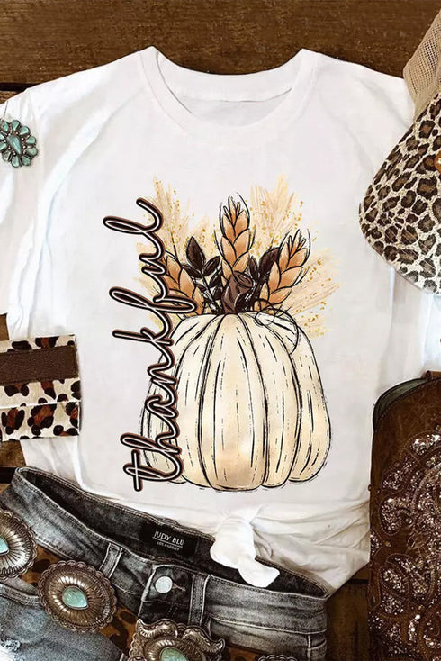 Harvest Pumpkin Graphic Print Short Sleeve Tee