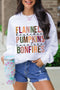 Hayrides And Bonfires Graphic Crew Neck Pullover Sweatshirt
