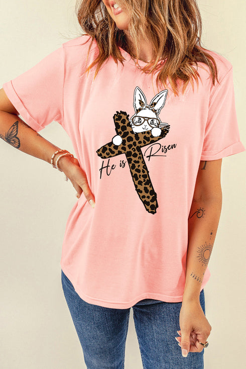 He Is Risen Cross Graphic Short Sleeve Tee