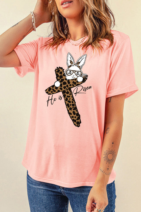 He Is Risen Cross Graphic Short Sleeve Tee