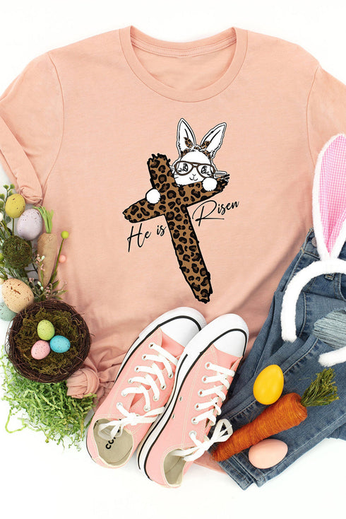 He Is Risen Cross Graphic Short Sleeve Tee
