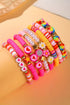 Heart And Flower Beaded Multi Strand Stackable Bracelet