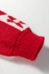 Heart And Flower Checkerboard Plush V Neck Sweater