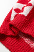 Heart And Flower Checkerboard Plush V Neck Sweater