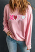Heart And Letter Graphic Soft Knit Sweatshirt
