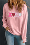 Heart And Letter Graphic Soft Knit Sweatshirt