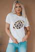 Heart Football Graphic Print Short Sleeve Crew Neck Tee