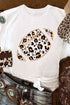 Heart Football Graphic Print Short Sleeve Crew Neck Tee