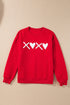 Heart Graphic Crew Neck Pullover Long Sleeve Sweatshirt