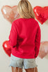 Heart Graphic Crew Neck Pullover Long Sleeve Sweatshirt