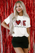 Heart Graphic Letter Print Crew Neck Short Sleeve Tee