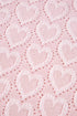 Heart Jacquard Mock Neck Flare Sleeve Fitted Top