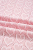 Heart Jacquard Mock Neck Flare Sleeve Fitted Top