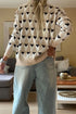 Heart Motif Argyle Crew Neck Pullover Sweater