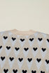Heart Motif Argyle Crew Neck Pullover Sweater