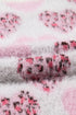 Heart Motif Leopard Print Pearl Accent Fuzzy Sweater
