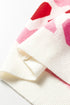 Heart Motif Short Sleeve Ribbed Knit Sweater