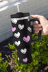 Heart Print Alloy Insulated Travel Tumbler