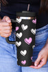 Heart Print Alloy Insulated Travel Tumbler