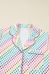 Heart Print Button Down Long Sleeve Pajama Set