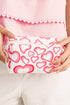 Heart Print Canvas Rectangular Zippered Cosmetic Bag