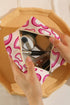 Heart Print Canvas Rectangular Zippered Cosmetic Bag