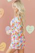 Heart Print Collared Tunic And Shorts Pajama Set