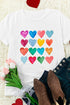 Heart Print Crew Neck Short Sleeve Graphic Tee