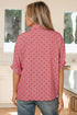 Heart Print Gingham Short Sleeve Button Down Shirt