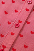 Heart Print Gingham Short Sleeve Button Down Shirt