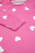 Heart Print Long Sleeve Crew Neck Lounge Set