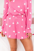 Heart Print Long Sleeve Crew Neck Lounge Set