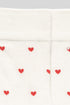 Heart Print Ruffle Cuff Cotton Crew Socks