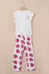Heart Print Ruffle Strap Peplum Tank Lounge Set