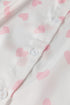Heart Print Satin Long Sleeve Button Down Shirt