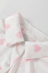Heart Print Satin Long Sleeve Button Down Shirt
