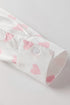 Heart Print Satin Long Sleeve Button Down Shirt