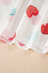 Heart Print Sheer Mesh Long Sleeve Crew Neck Top