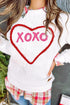 Heart XOXO Chenille Embroidered Textured Sweatshirt