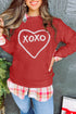 Heart XOXO Chenille Embroidered Textured Sweatshirt