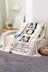 Heartfelt Message Floral Print Soft Flannel Throw Blanket